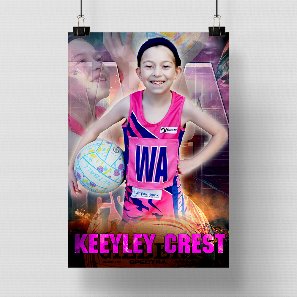 Netball Poster – Fireball – Action Sports Posters